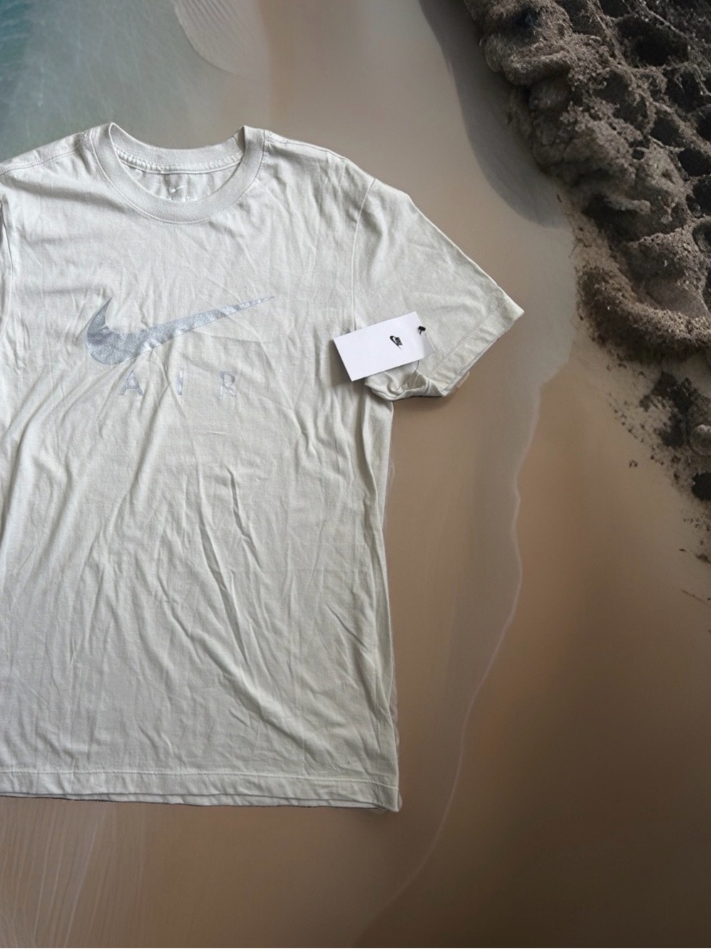 Nike Air “The Nike Tee” Men's Size Small Graphic Swoosh T-Shirt. Cream. NWT